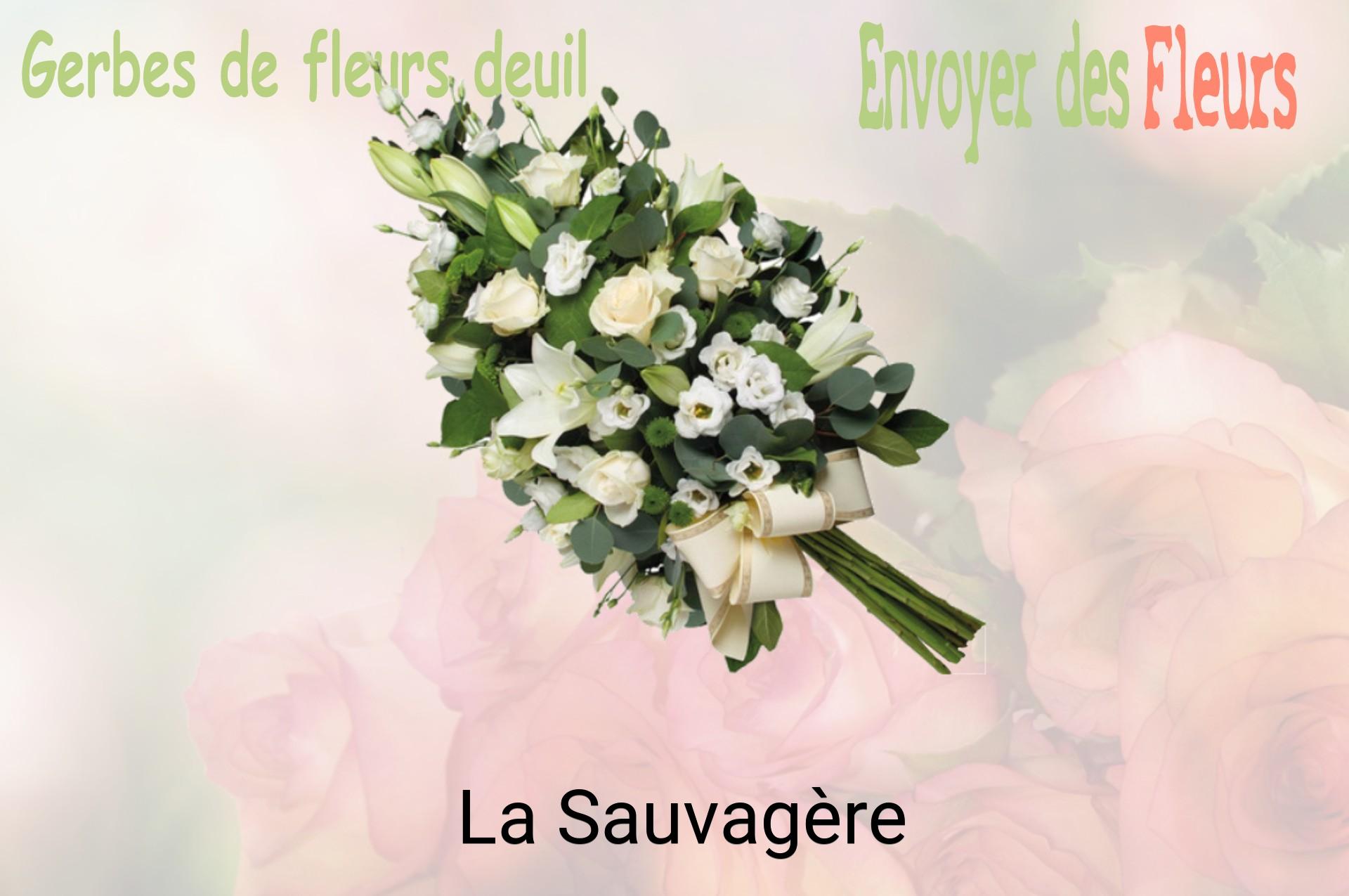Gerbe de fleurs de deuil livrée à La Sauvagère